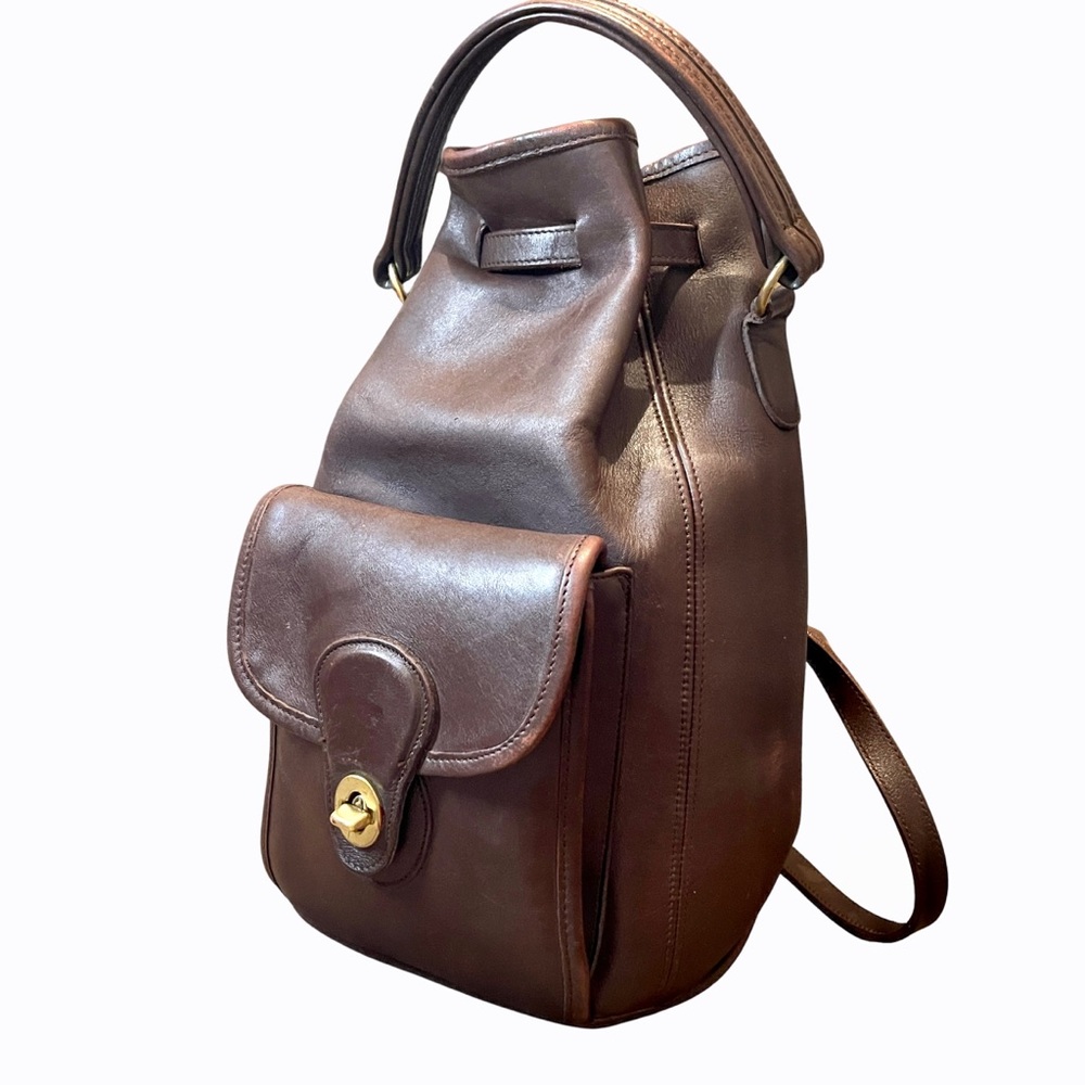 Vintage Coach Leather Drawstring Backpack